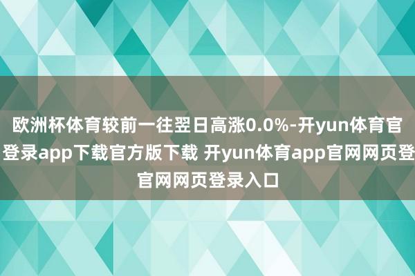 欧洲杯体育较前一往翌日高涨0.0%-开yun体育官网入口登录app下载官方版下载 开yun体育app官网网页登录入口