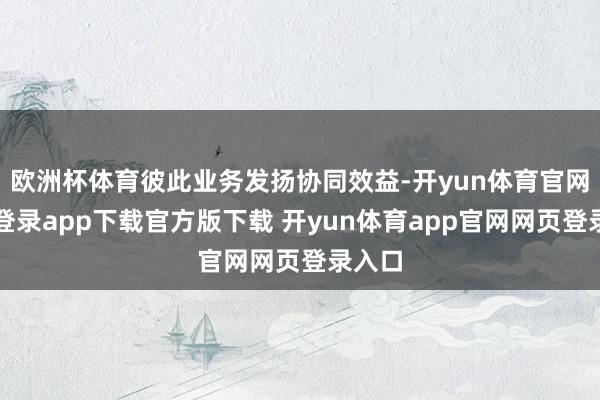 欧洲杯体育彼此业务发扬协同效益-开yun体育官网入口登录app下载官方版下载 开yun体育app官网网页登录入口