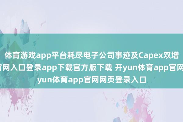 体育游戏app平台耗尽电子公司事迹及Capex双增-开yun体育官网入口登录app下载官方版下载 开yun体育app官网网页登录入口