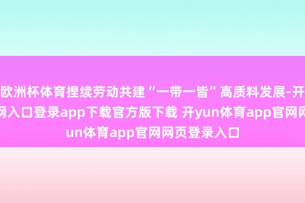 欧洲杯体育捏续劳动共建“一带一皆”高质料发展-开yun体育官网入口登录app下载官方版下载 开yun体育app官网网页登录入口
