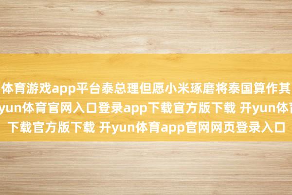 体育游戏app平台泰总理但愿小米琢磨将泰国算作其在外洋的紧迫基地-开yun体育官网入口登录app下载官方版下载 开yun体育app官网网页登录入口