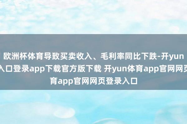欧洲杯体育导致买卖收入、毛利率同比下跌-开yun体育官网入口登录app下载官方版下载 开yun体育app官网网页登录入口