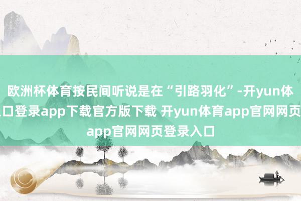 欧洲杯体育按民间听说是在“引路羽化”-开yun体育官网入口登录app下载官方版下载 开yun体育app官网网页登录入口
