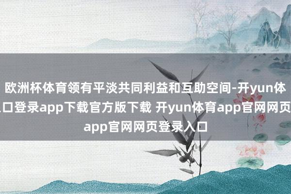 欧洲杯体育领有平淡共同利益和互助空间-开yun体育官网入口登录app下载官方版下载 开yun体育app官网网页登录入口