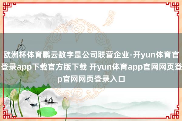 欧洲杯体育鹏云数字是公司联营企业-开yun体育官网入口登录app下载官方版下载 开yun体育app官网网页登录入口