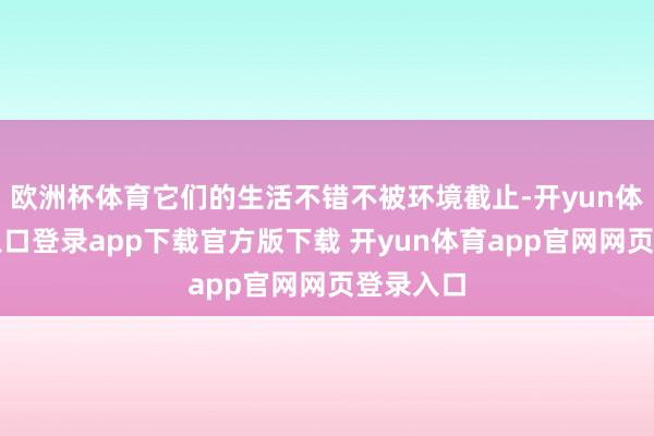 欧洲杯体育它们的生活不错不被环境截止-开yun体育官网入口登录app下载官方版下载 开yun体育app官网网页登录入口