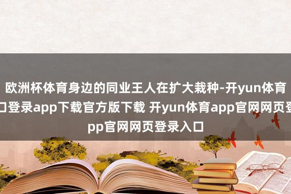 欧洲杯体育身边的同业王人在扩大栽种-开yun体育官网入口登录app下载官方版下载 开yun体育app官网网页登录入口