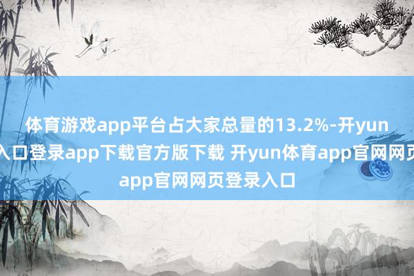 体育游戏app平台占大家总量的13.2%-开yun体育官网入口登录app下载官方版下载 开yun体育app官网网页登录入口