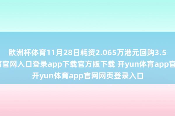 欧洲杯体育11月28日耗资2.065万港元回购3.5万股-开yun体育官网入口登录app下载官方版下载 开yun体育app官网网页登录入口