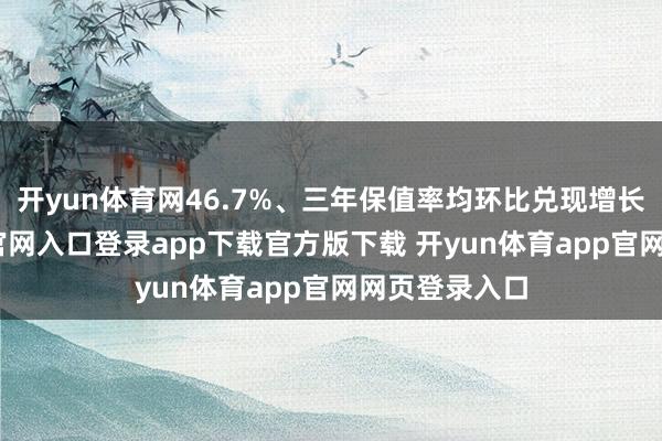 开yun体育网46.7%、三年保值率均环比兑现增长-开yun体育官网入口登录app下载官方版下载 开yun体育app官网网页登录入口
