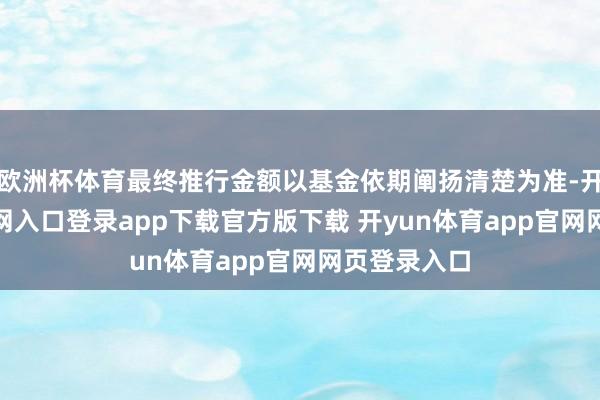 欧洲杯体育最终推行金额以基金依期阐扬清楚为准-开yun体育官网入口登录app下载官方版下载 开yun体育app官网网页登录入口