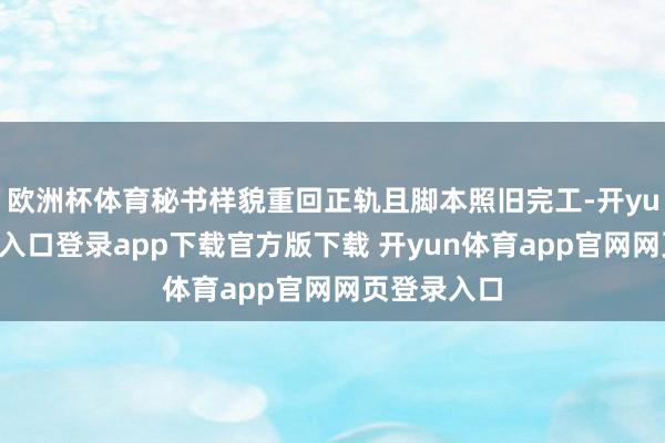 欧洲杯体育秘书样貌重回正轨且脚本照旧完工-开yun体育官网入口登录app下载官方版下载 开yun体育app官网网页登录入口