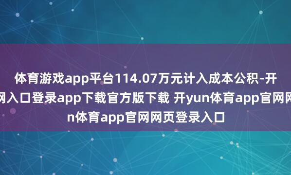 体育游戏app平台114.07万元计入成本公积-开yun体育官网入口登录app下载官方版下载 开yun体育app官网网页登录入口