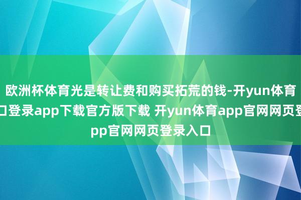 欧洲杯体育光是转让费和购买拓荒的钱-开yun体育官网入口登录app下载官方版下载 开yun体育app官网网页登录入口